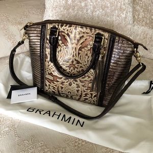 Brahmin LIKE NEW Duxbury Satchel Gold Bel Canto